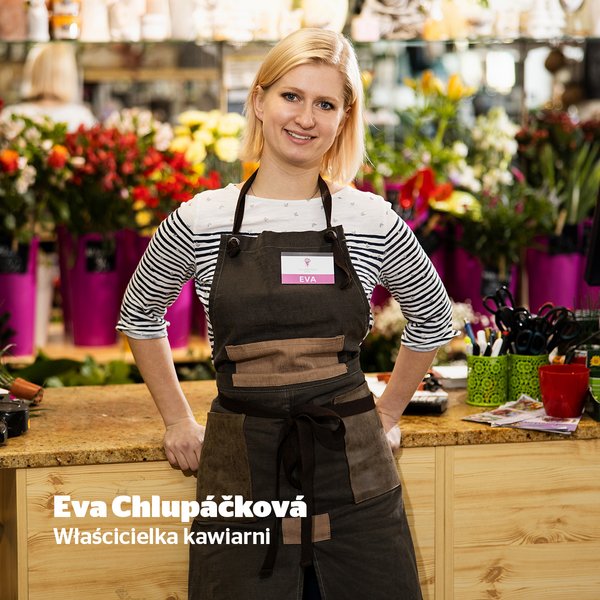 Eva Chlupackova Młoda kobieta pracująca w kwiaciarni